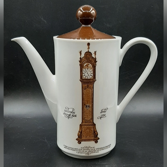 Vintage Mitterteich Porzellan Bavaria Coffee Pot Set Clocks Cream & Sugar German - Picture 3 of 9